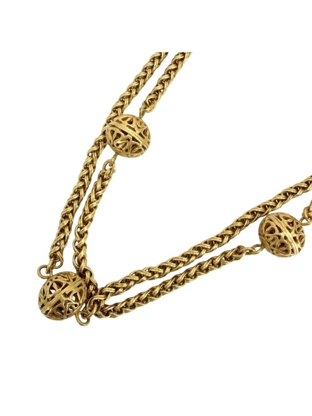 Chanel Necklace CC Logo Long Gold Plated